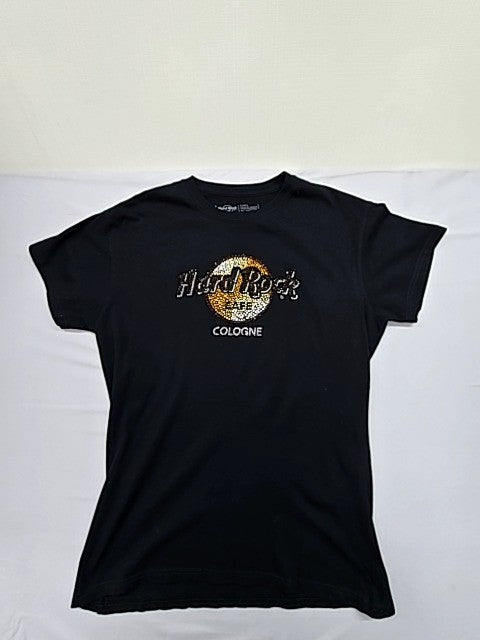 Hard Rock Cafe Women's Black T-Shirt – Size XL, Short Sleeve, Crew Neck