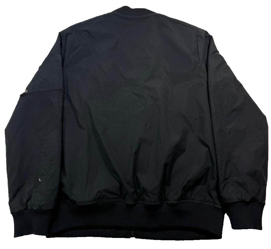 Liberto Men's Black Full Zip Bomber Jacket Polyester Size L