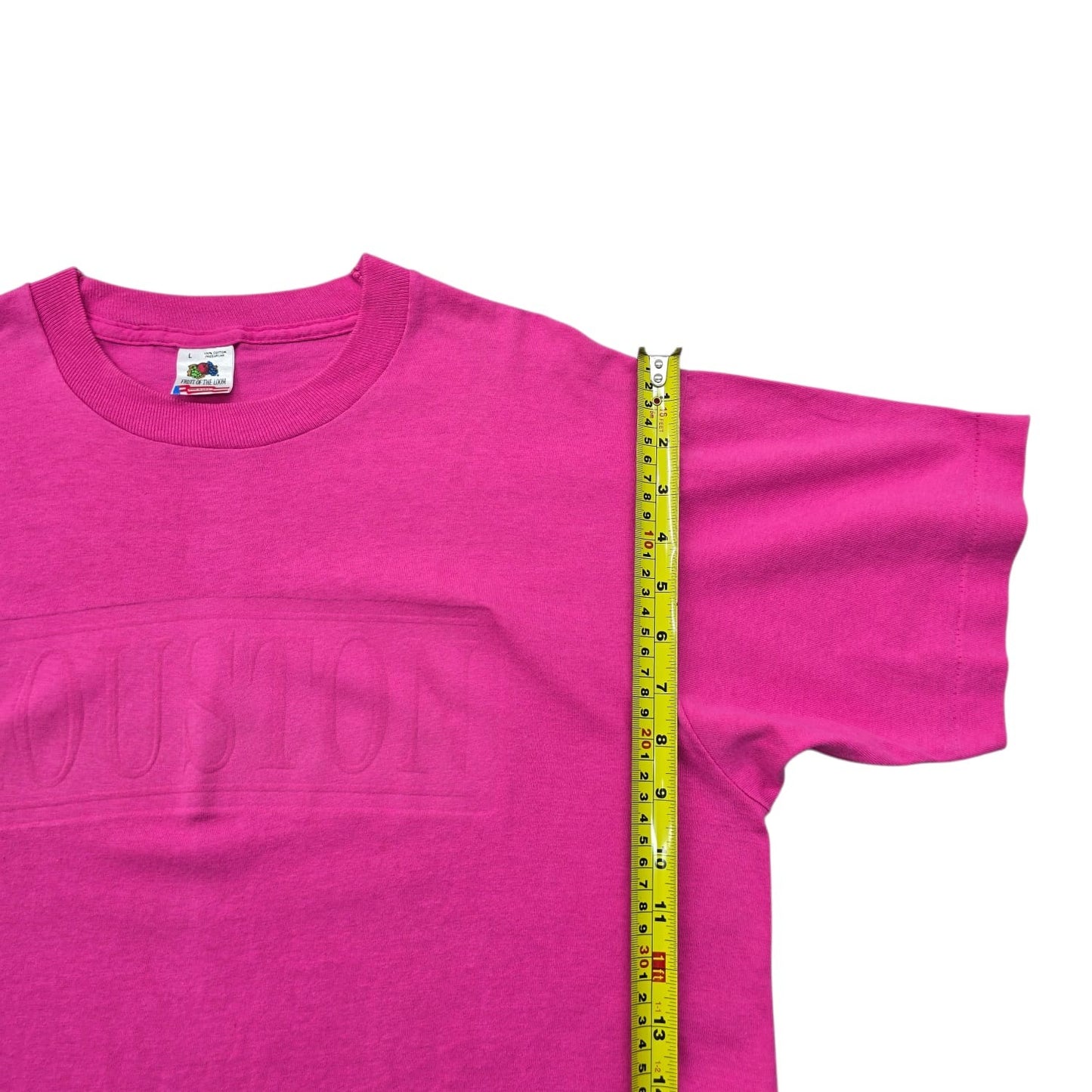 Fruit of the Loom Unisex Hot Pink Vintage T-Shirt Size L