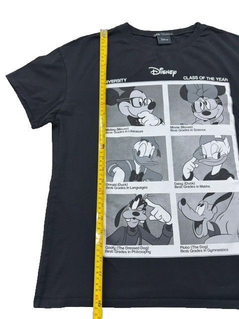 Zara Unisex Disney Mickey Mouse Black Cotton T-Shirt Size M