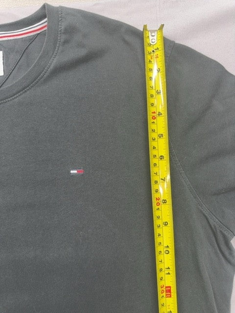 Tommy Jeans Men's XL Grey V-Neck Cotton T-Shirt DM0DM04410