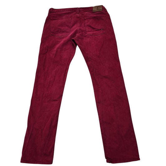 Tommy Hilfiger Men's Burgundy Straight Leg Jeans W38 L36 Regular Denim