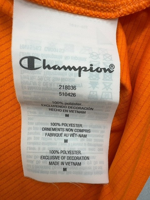 Champion Men's Orange Short Sleeve T-Shirt M 100% Polyester Crewneck