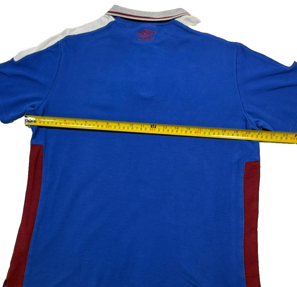 Umbro Men's Royal Blue Pique Polo Shirt Lion Crest Logo Short Sleeve Size XL