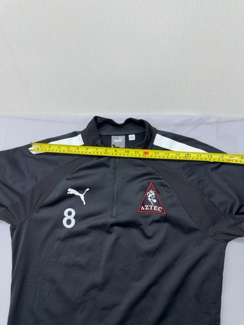 Puma Aztec Soccer Jersey #8 Black Zip Long Sleeve Men's C