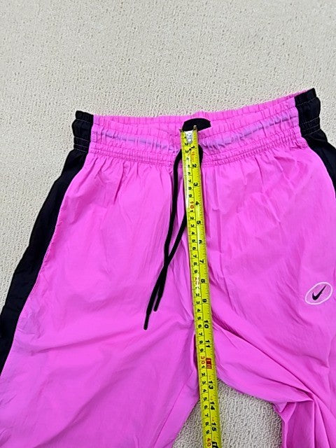 Nike Unisex Pink Black Stripe Nylon Sweatpants Size S