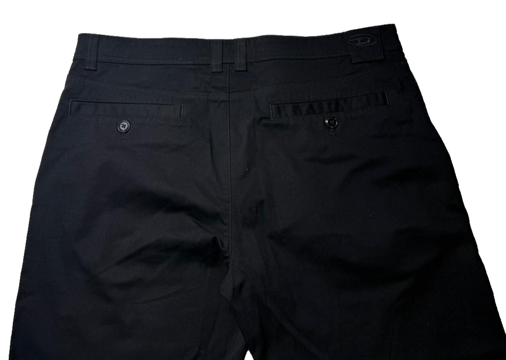 Diesel Black Cotton Blend Pants for Men – Modern Designer Casual Wear SIZE 54