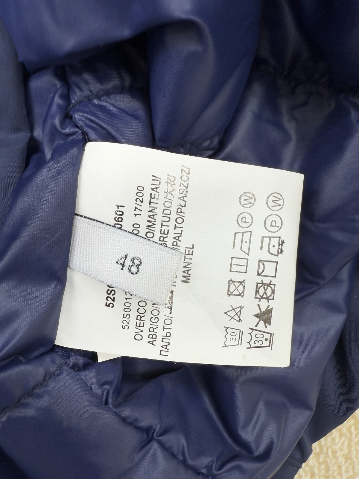 Trussardi Jeans Men's Down Jacket Size 43 Navy Italy Heavy Warmth