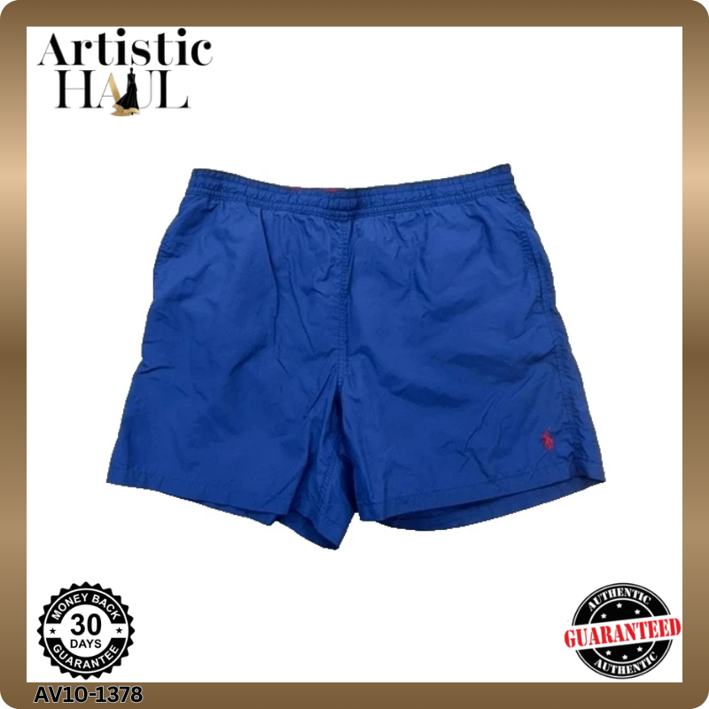 Polo Ralph Lauren Blue Nylon Swim Trunks Mesh Lined Men's Regular