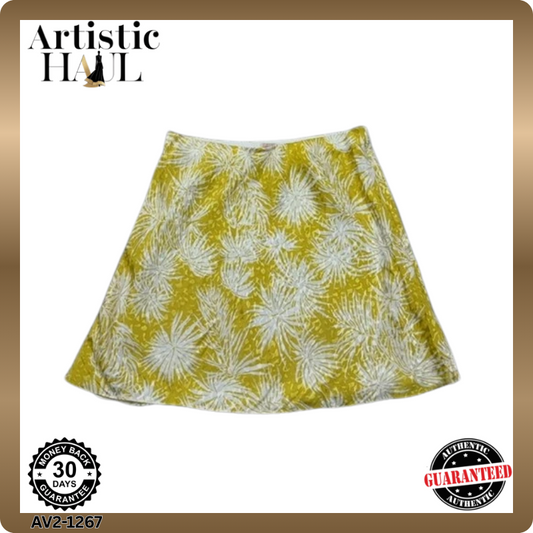 Unverified Brand Women's Yellow Skirt – Size XL, Floral