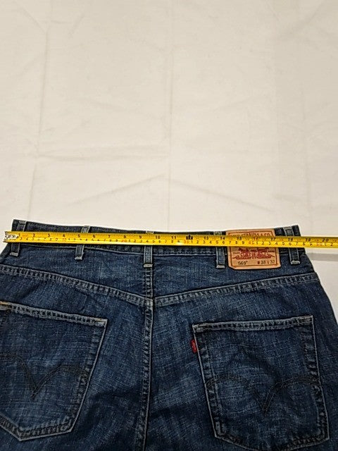 Levi's 569 Loose Straight Dark Wash Jeans 38x32 Men's