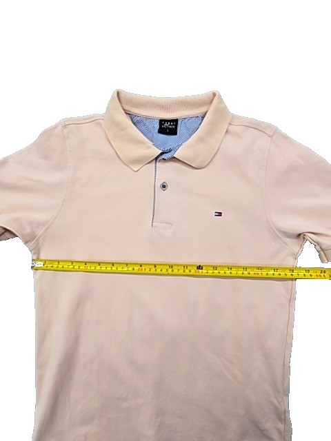 Tommy Hilfiger Men's Beige Short Sleeve Polo Shirt L Cotton Regular Turkey
