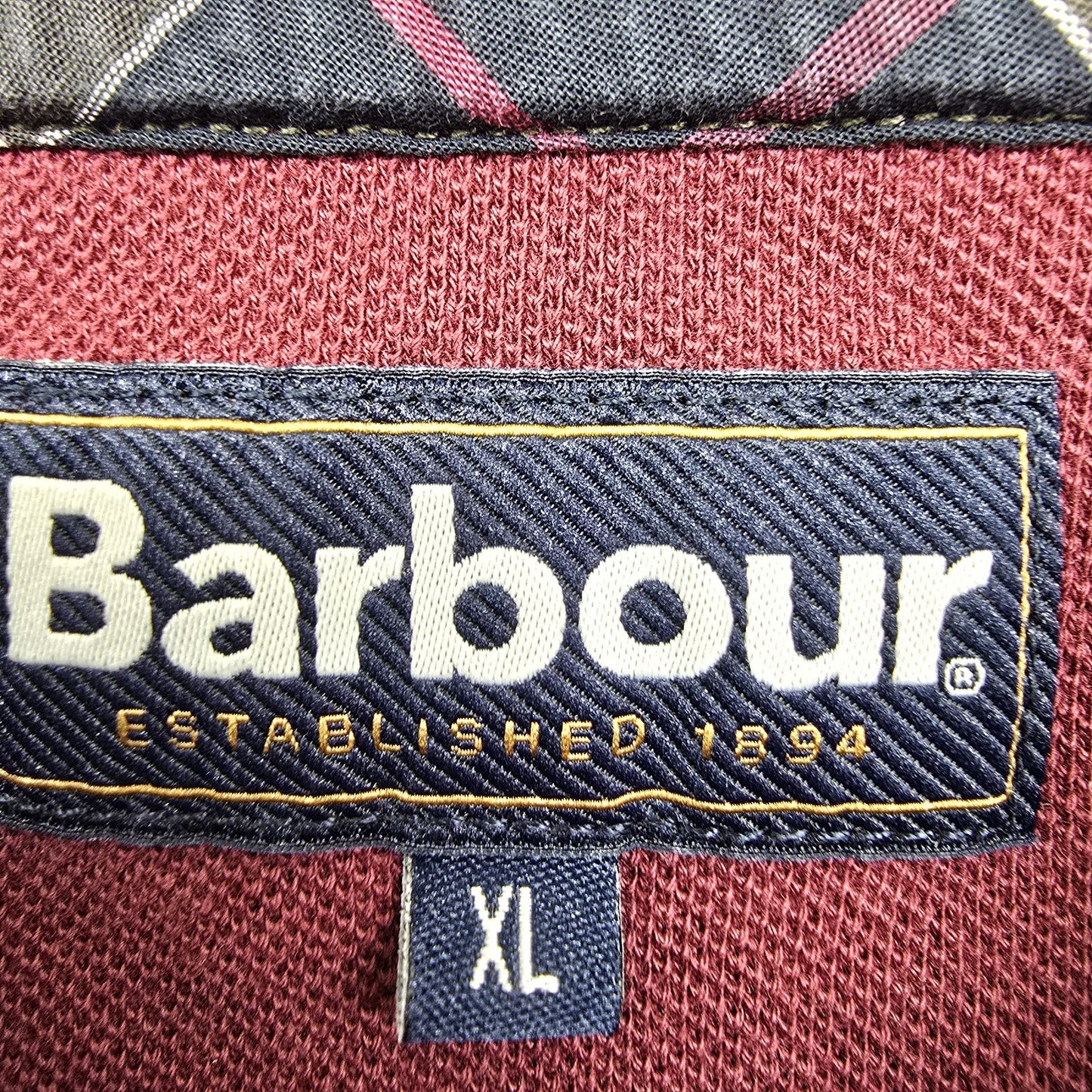 Barbour Men's Burgundy Logo Polo Shirt Size XL