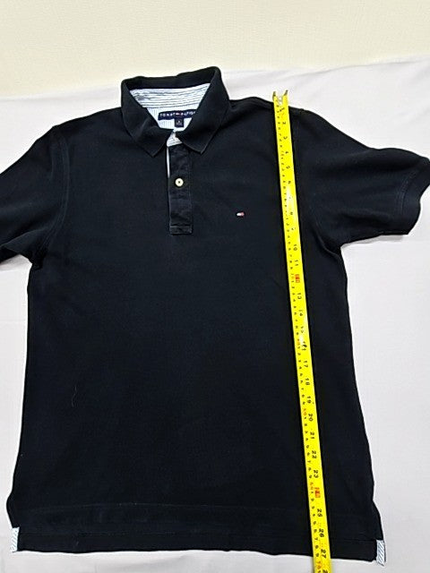 Tommy Hilfiger Men's Black Polo Shirt Size S Short Sleeve Cotton Logo