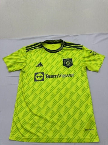 Adidas Men's Green Stripe Soccer Jersey Short Sleeve Size S AEROREADY