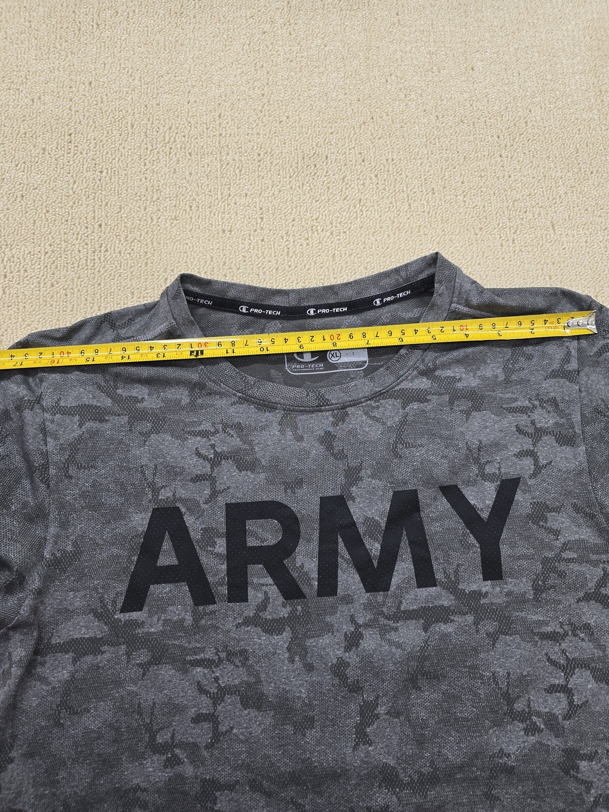 Champion Pro-Tech ARMY Camo T-Shirt XL Dark Gray Men's