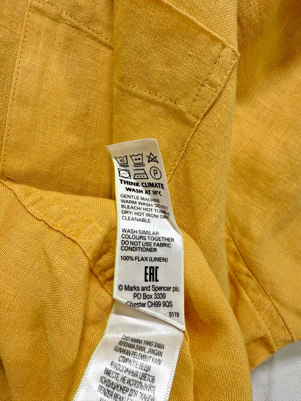 Marks And Spencer Yellow Casual Shirts For Men - Size M