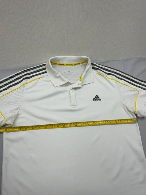 Adidas Men's Climacool White Stripe Polo Shirt Size L