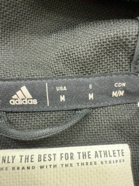 Adidas Men's Grey Climalite Hoodie Size M Zipper White Stripes