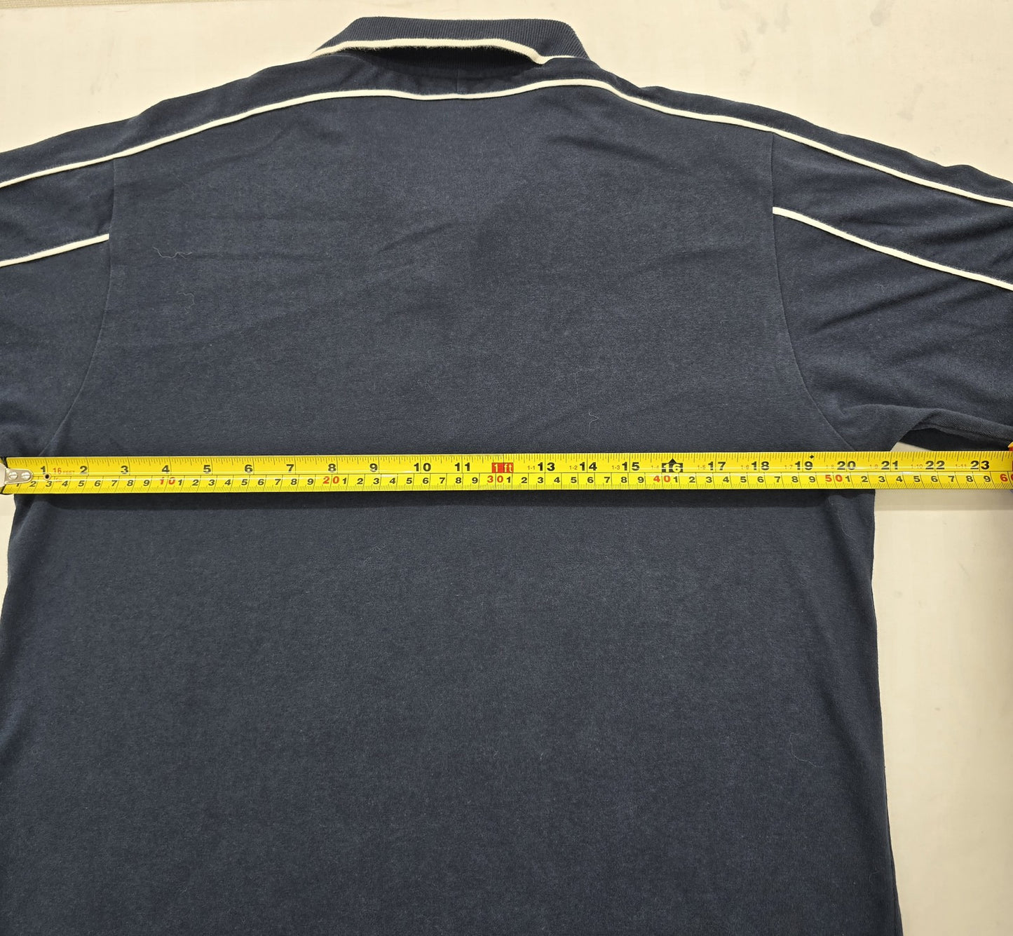 Nike Men's Navy Dri-FIT Polo Shirt Size M White Piping Vintage