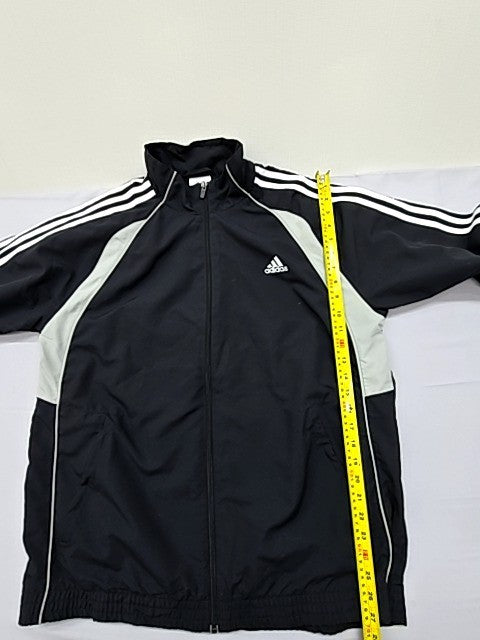 Adidas Black Track Jacket Polyester Stand Collar Unisex L