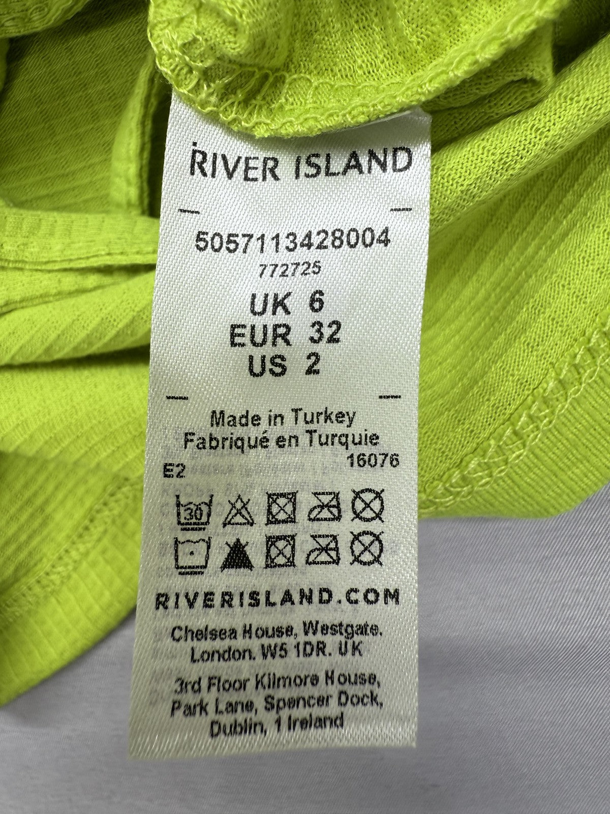 River Island Green Women's Hoodie Sz 2 Ruched Mock Neck Tie Cuff Long Sleeve