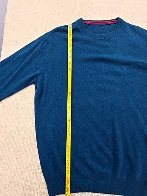 Harmont & Blaine Men's Navy L Crew Neck Sweater Contrast Cuffs Logo