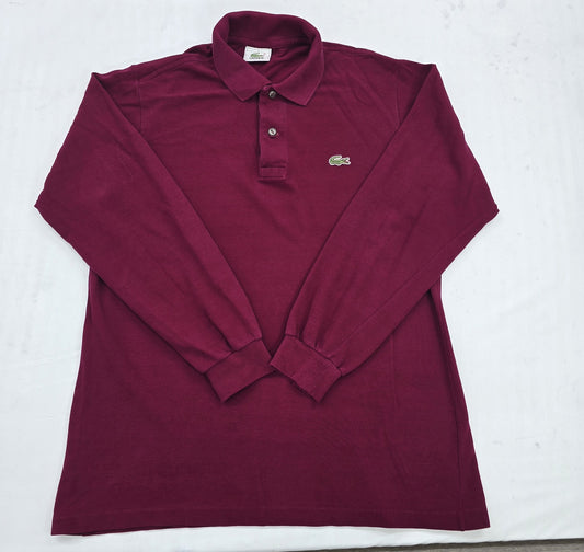 Lacoste Men's Burgundy Piqué Cotton Polo Shirt Size 3 L.12.12