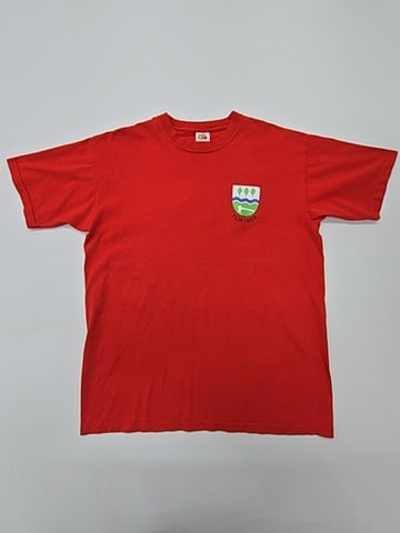 Fruit of the Loom Unisex Kids Red Graphic T-Shirt Size M Condition New