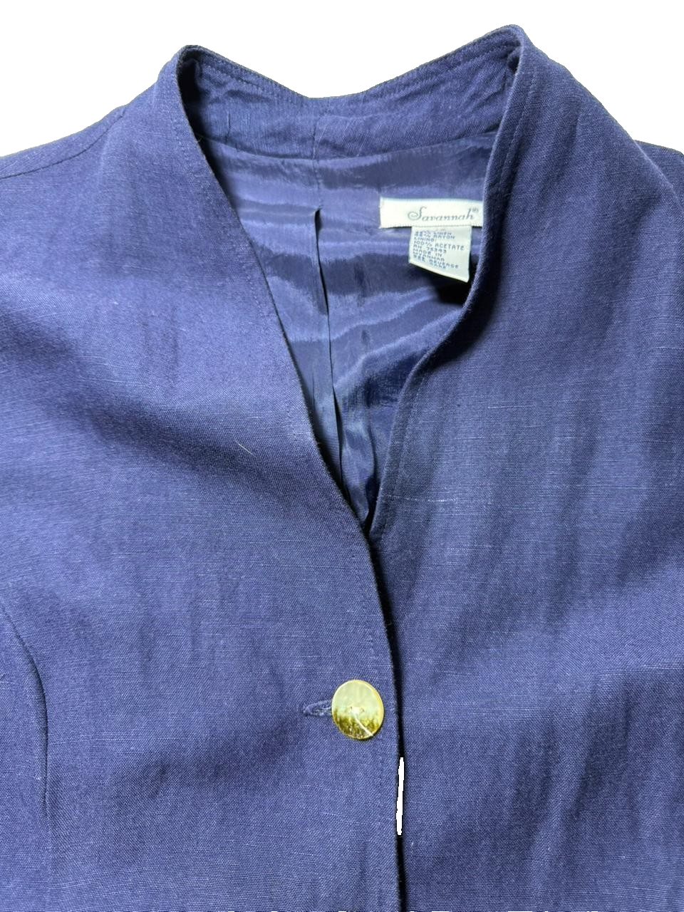 Savannah Dress - Navy Blue Linen - Size 10