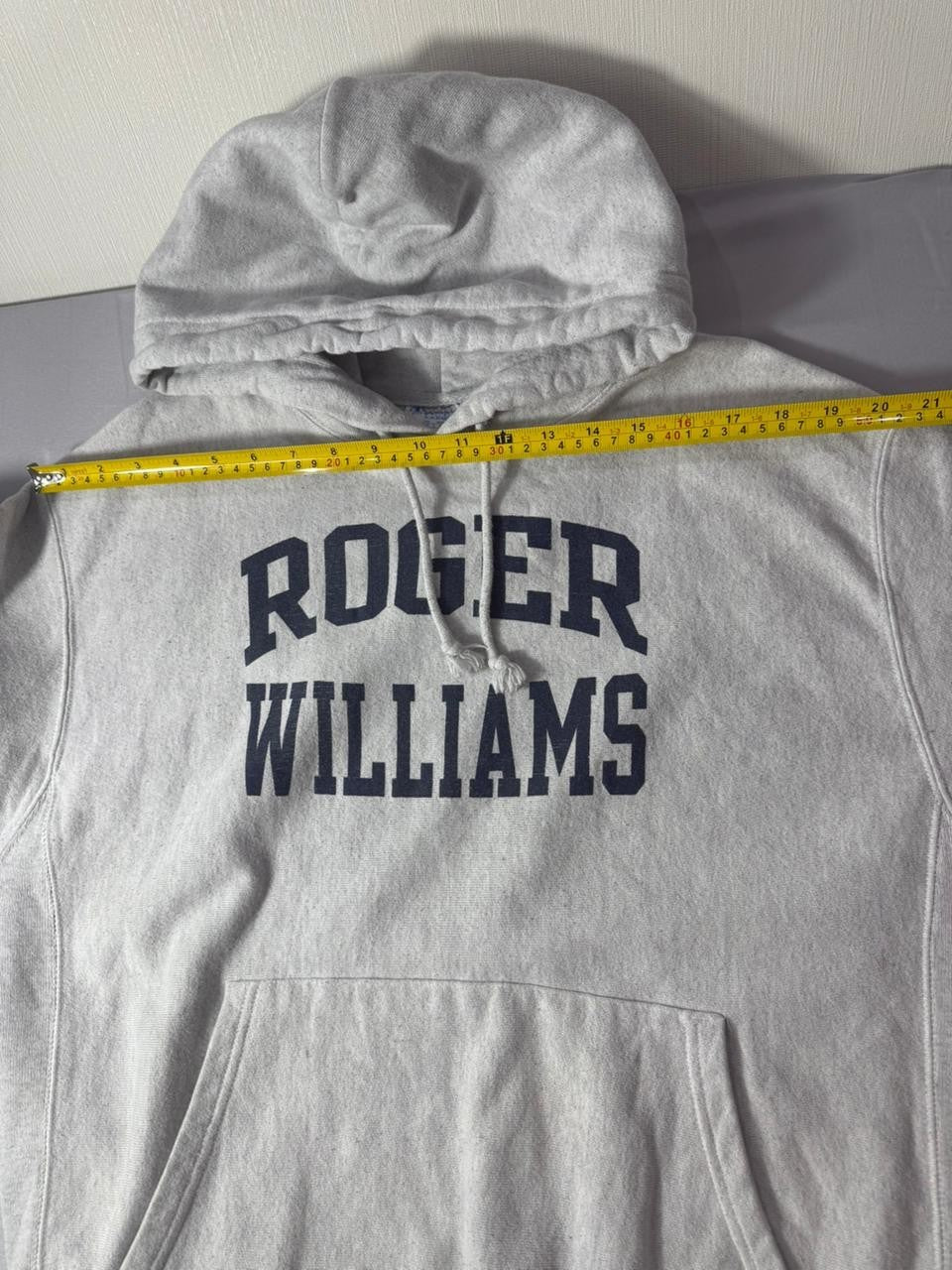 Champion Reverse Weave Roger Williams Hoodie Sweatshirt Grey Men's L