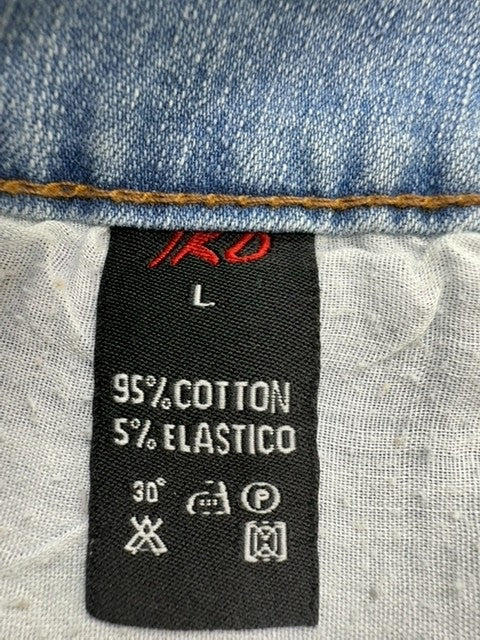 IKO Girls Light Blue Denim Shorts Size L Medium Wash Button Pockets