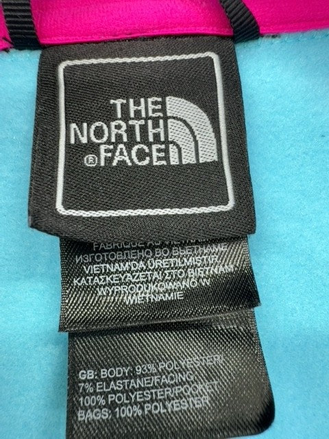 The North Face Women's Blue Full Zip Fleece Jacket M Pink Zipper