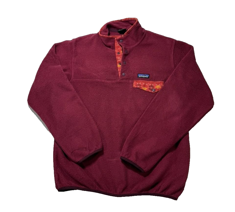 Patagonia Women's Large Synchilla Lightweight Snap-T Pullover Red Arrow Aztec