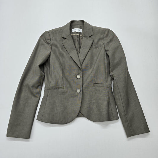 Calvin Klein Women Gray Blazer size 2 product image 1