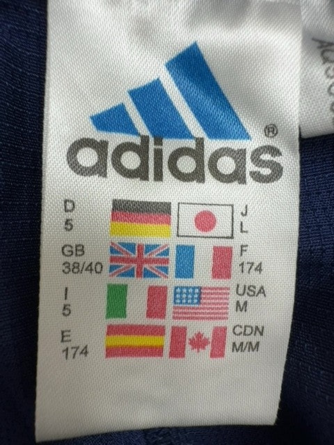 Adidas Men's Blue Track Pants Size 5 Drawcord Zip Pockets Tapered