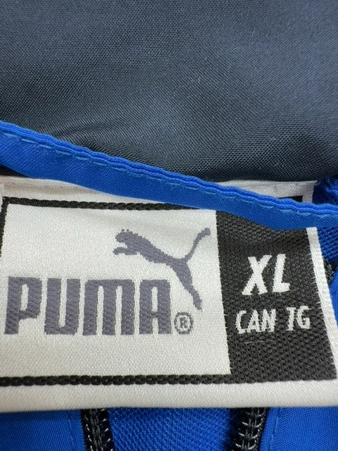 Puma Men's XL Blue Zip Track Jacket White Piping