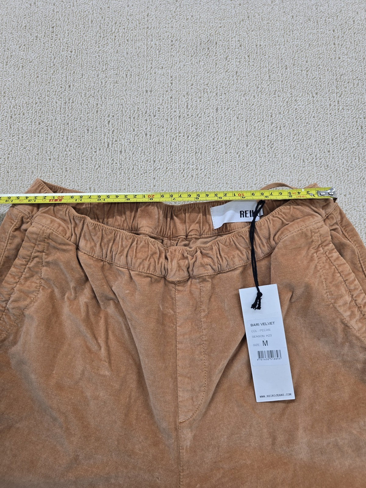 Reiko Women's M Baggy Pecan Brown Cotton Velvet Wide Leg Pants