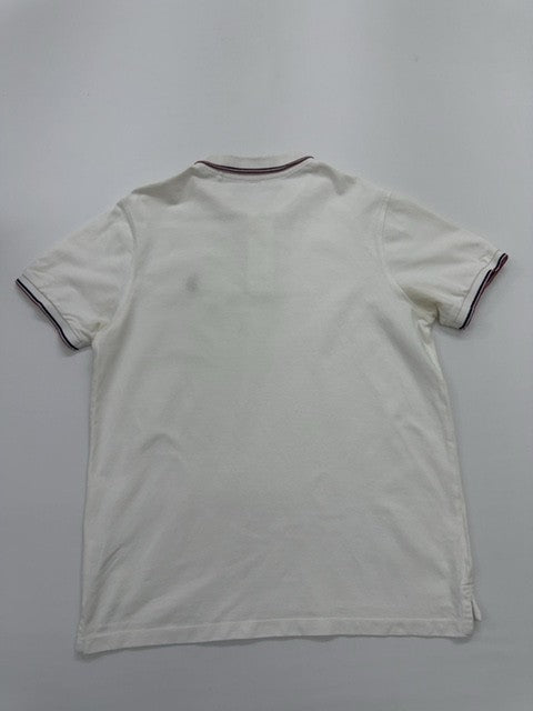 U.S. Polo Assn. Men White Cotton Polo Shirt Red/Black Trim Size M