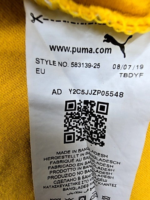Puma Men's Yellow Short Sleeve Crew Neck T-Shirt Size S Logo 58319