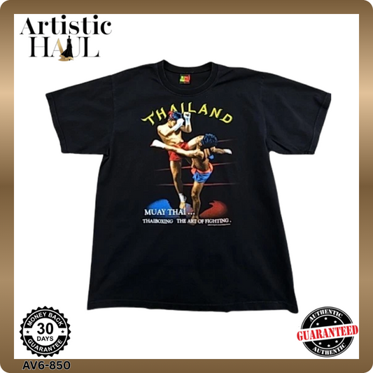 Joligolf Muay Thai Men's Black T-Shirt – Size S, Cotton