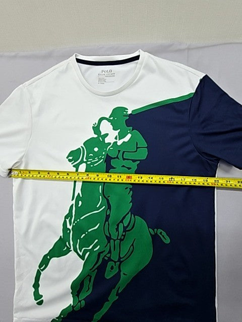 Polo Ralph Lauren Performance T-Shirt Men M White Navy Crewneck