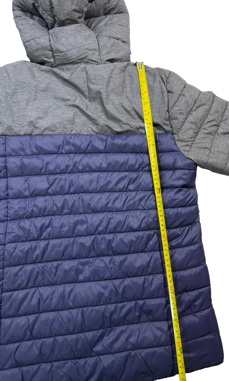 Kappa Gray Blue Puffer Jacket SICASAL Team Quilted Hooded Parka Size S
