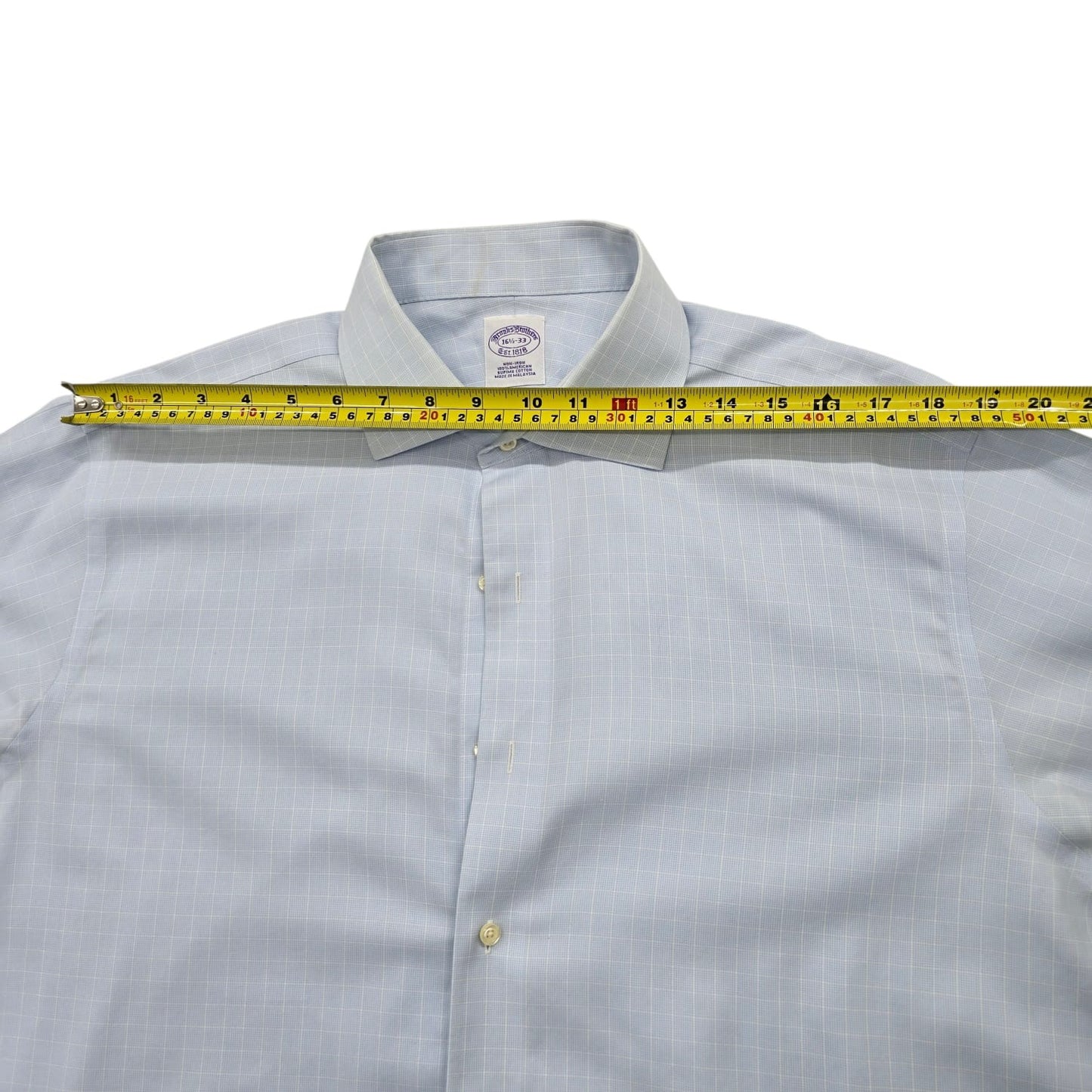 Brooks Brothers Men's Light Blue Non-Iron Dress Shirt 16.5-33