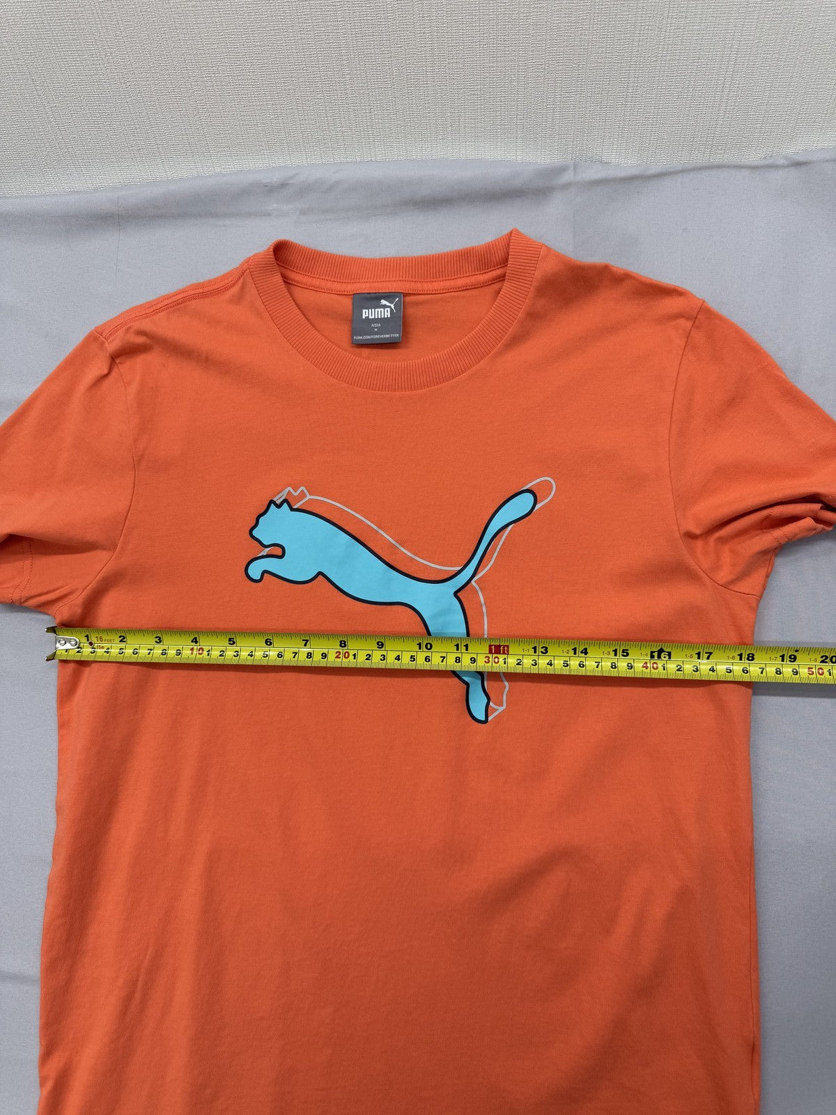 Puma Men's Orange M Short Sleeve Crew Neck T-Shirt