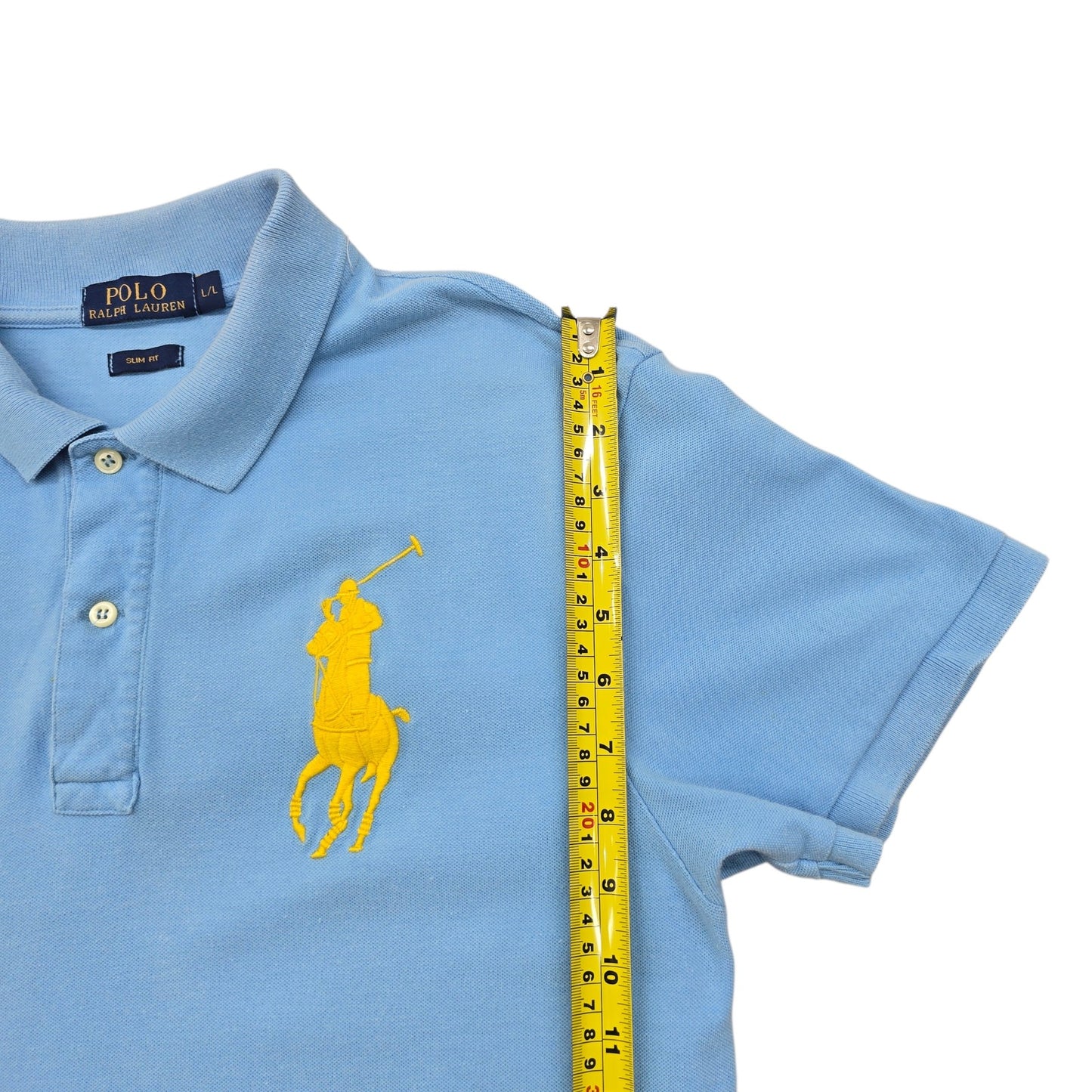 Polo Ralph Lauren Women's Light Blue Slim Fit Polo Size L