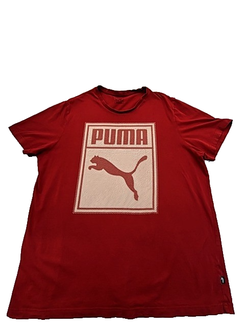 Puma Men's Red Short Sleeve T-Shirt XXL Regular Fit Crew Neck