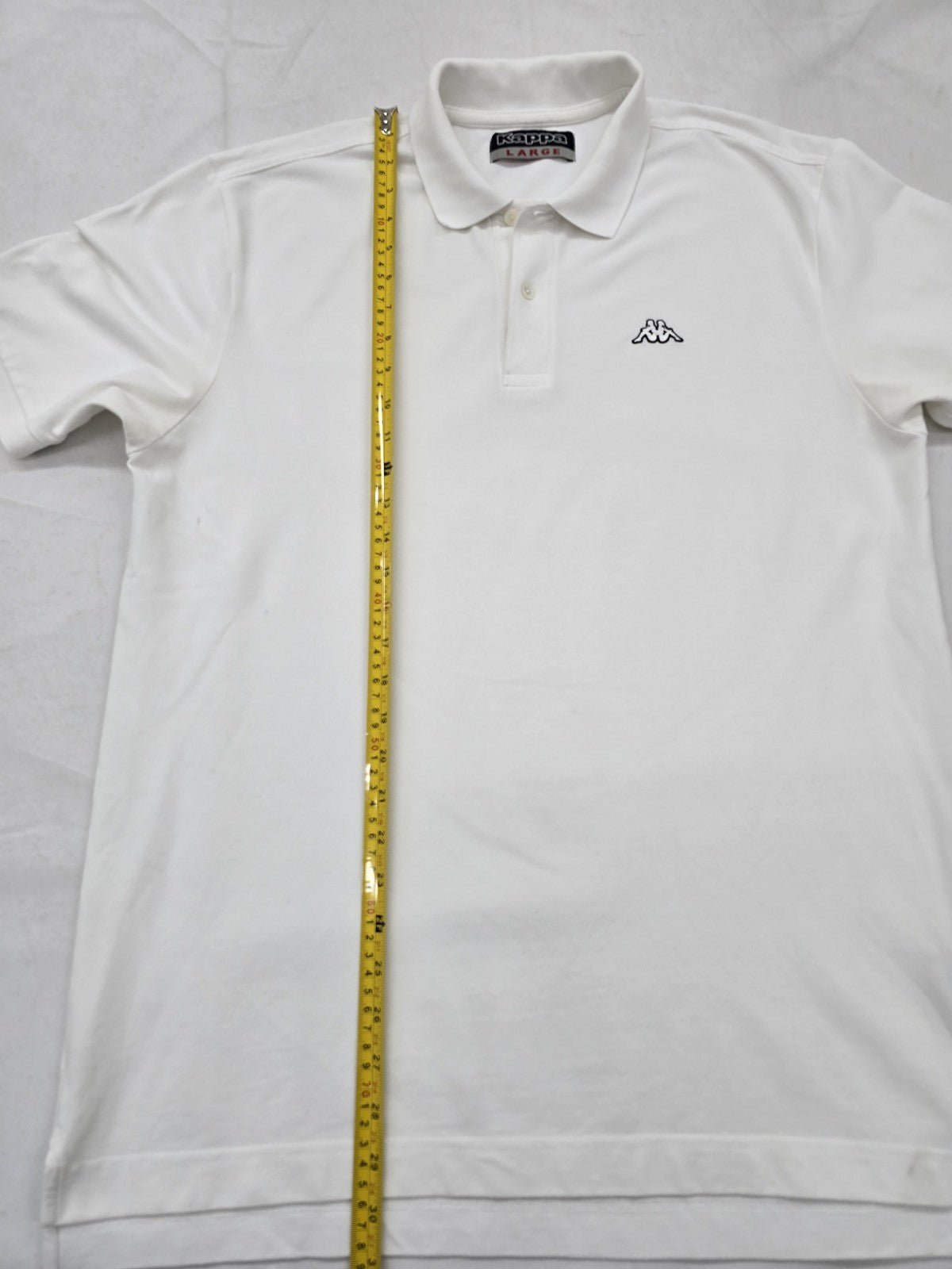 Kappa Men's White Cotton Polo Shirt Large Short Sleeve Button