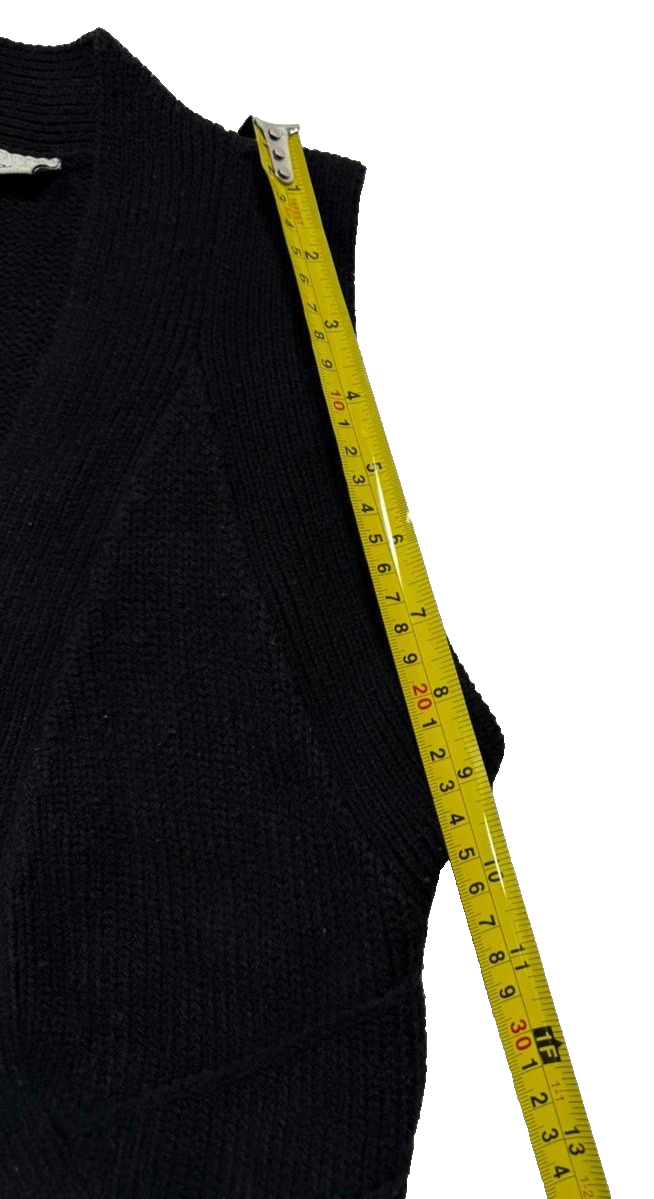Atmosphere Black Knitted Cropped Waistcoat Vest Women's - Size 12-14