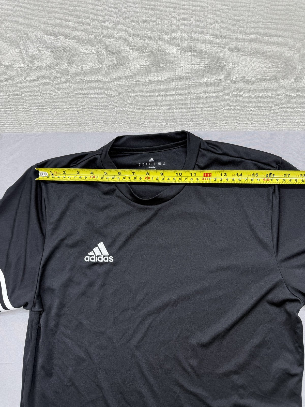 Adidas Climacool Black Jersey T-Shirt L Men Short Sleeve 3-Stripes